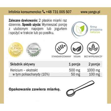 Hericium Soplówka - ekstrakt 10% polisacharydów - 50 g