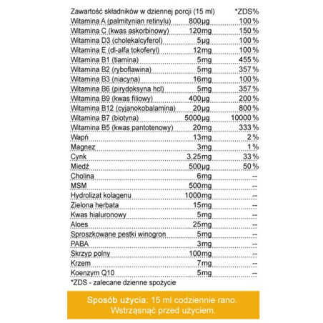 Włosy, Skóra, Paznokcie - multiwitamina 500 ml