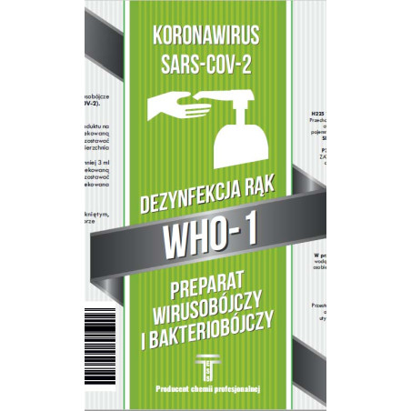 DEZYNFEKCJA RĄK WHO -1 PREPARAT WIRUSOBÓJCZY I BAKTERIOBÓJCZY - KORONAWIRUS I SARS-COV-2