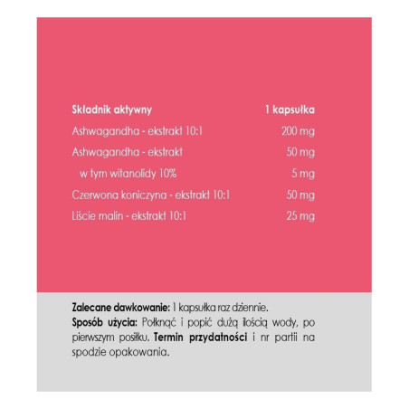 Ashwagandha dla kobiet - 50 kaps - Panaseus