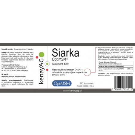 Siarka OptiMSM® (90 kapsułek)