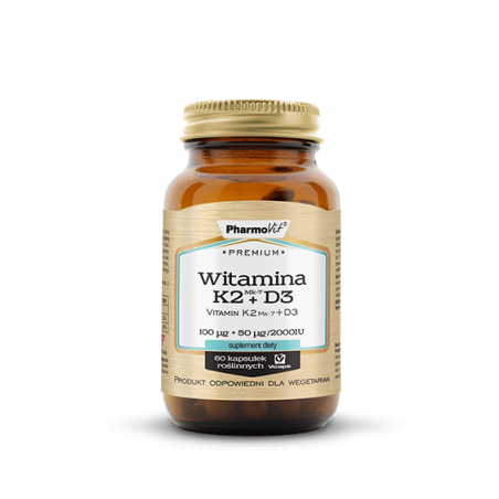 Witamina K2Mk-7+D3 60 kaps Premium Pharmovit