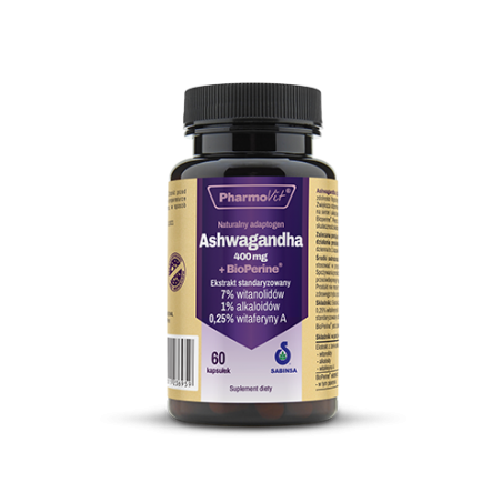 Ashwagandha 400 mg + BioPerine®  60 kaps Pharmovit