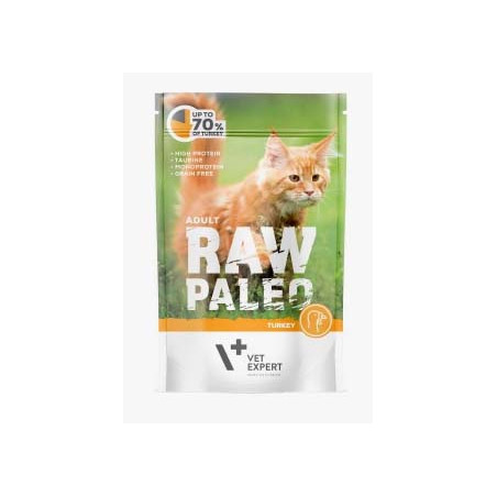 RAW PALEO CAT ADULT TURKEY - karma mokra z indykiem 100 g VETEXPERT