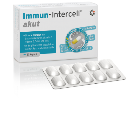 Immun-Intercell, witamina C, cynk, selen, witamina D, 10 szczepów bakterii - 20 kapsułek