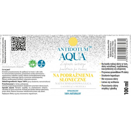 NA PODRAŻNIENIA SŁONECZNE - KOSMETYK: ANTIDOTUM AQUA