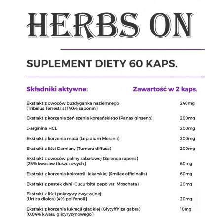 HERBS ON 100% MĘŻCZYZNY 60 KAPS -I love Herbs