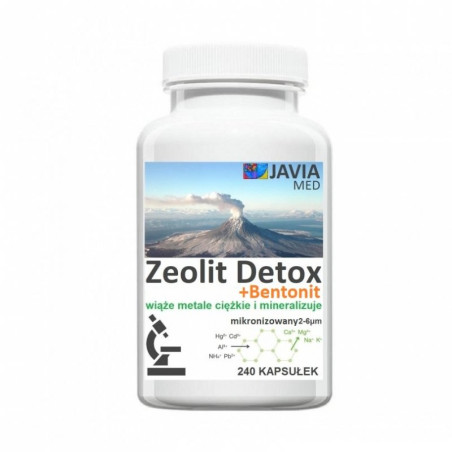 Kapsułki Zeolit Detox + Bentonit 240szt Aktywny Klinoptylolit Najdorbniejszy Na Rynku 2-6μm