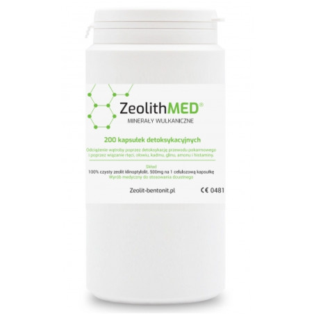Zeolit MED® Wyrób Medyczny 200 kapsułek Mikronizowany Aktywowany 27mikrony