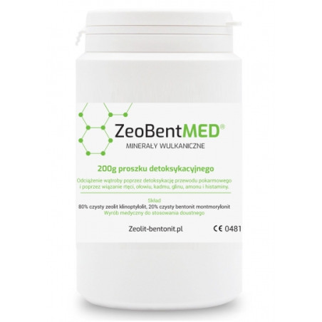 ZeoBent MED® Detox 200g Zeolit + Bentonit Proszek Aktywny Klinoptylolit 27μm i Montmorylonit 16μm