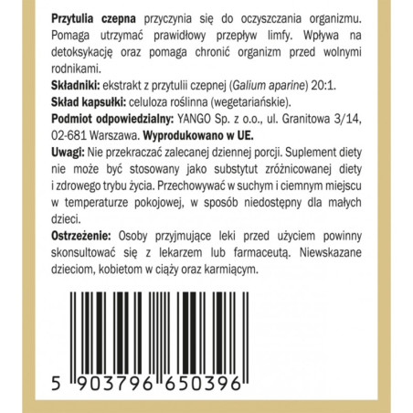 Przytulia czepna - 90 kapsułek Yango