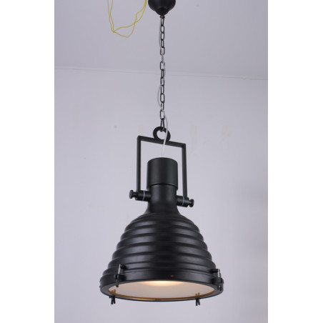 Lampa wisząca śr.45x63H cm. metal czarny naftowy