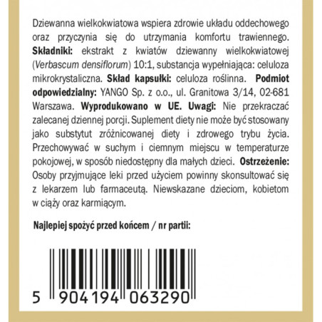 Dziewanna wielokwiatowa - 90 kapsułek YANGO