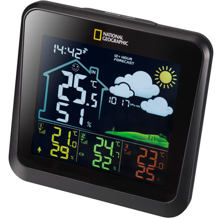 Kolorowa stacja meteorologiczna Bresser National Geographic VA z 3 czujnikami zewnętrznymi