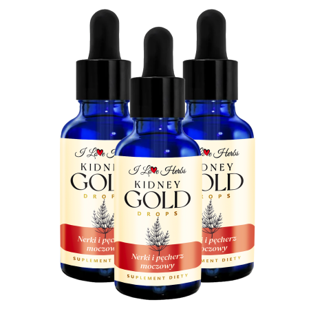 3x KIDNEY Gold Drops NERKI I PĘCHERZ MOCZOWY Krople Ziołowe od I Love Herbs Suplement Diety 50ml