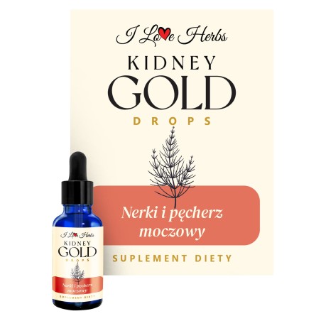 3x KIDNEY Gold Drops NERKI I PĘCHERZ MOCZOWY Krople Ziołowe od I Love Herbs Suplement Diety 50ml