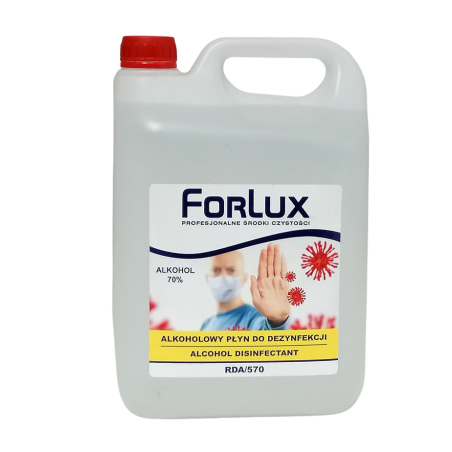 Forlux RDA 570 Alkoholowy Płyn do dezynfekcji dłoni - ZAWARTOŚĆ ALKOHOLU 70% 5L