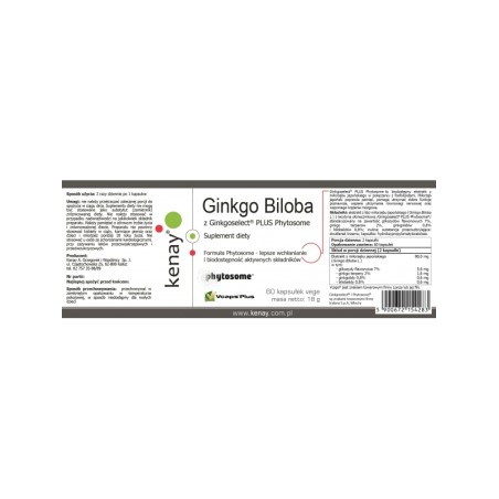 Ginkgo Biloba z Ginkgoselect® PLUS Phytosome (60 kapsułek)