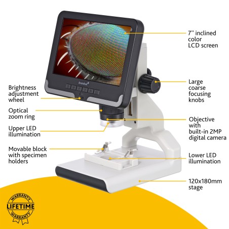 Mikroskop cyfrowy Levenhuk Rainbow DM700 LCD