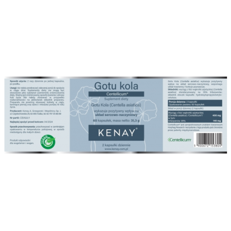 Gotu kola Centellicum® (60 kapsułek)  kenay premium