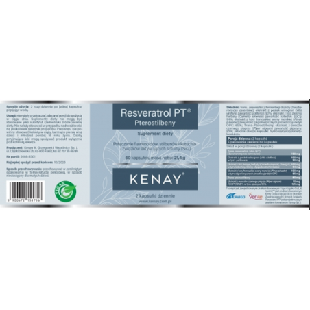 PTEROSTILBENY - Resveratrol PT® (60 kapsułek) kenay premium