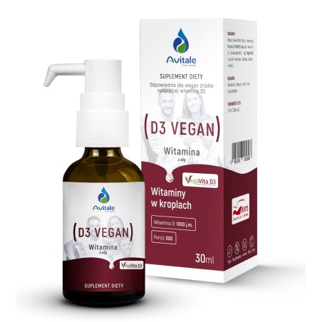 Avitale, Naturalna witamina D3 VEGAN 1000 j.m. 30 ml