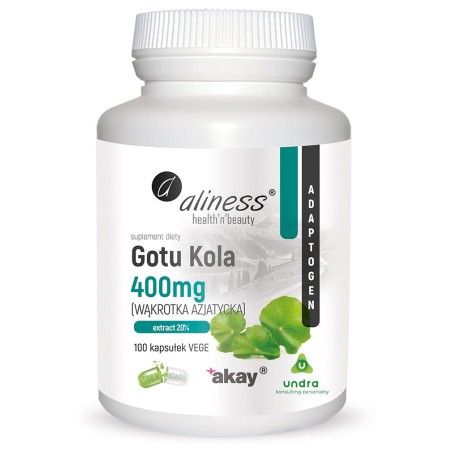 Gotu Kola (Centella asiatica, wąkrotka azjatycka) 400 mg x 100 Vege caps