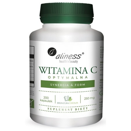 Witamina C optymalna 250 mg, 200 vege caps     Aliness