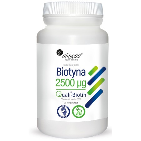 Biotyna 2500 mcg QualiBiotin® x 120 tabletek VEGE   -  Aliness