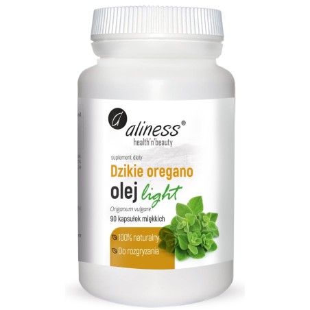 Dzikie Oregano olej light do rozgryzania 100% naturalny x 90 kapsułek miękkich   -  Aliness