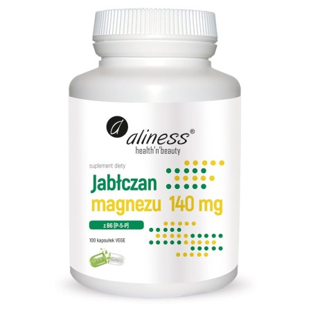 Jabłczan magnezu 140 mg z B6 (P-5-P) x 100 Vege caps  -  Aliness