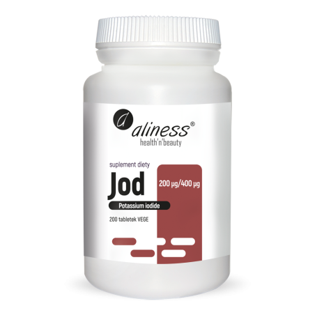 Jod (jodek potasu) 200 µg / 400 µg x 200 Vege tabs  -  Aliness