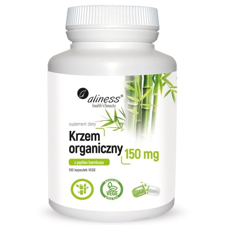 Krzem organiczny z pędów bambusa 150 mg x 100 VEGE caps  -  Aliness