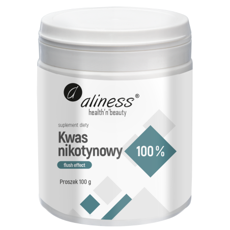 Kwas nikotynowy proszek, czysty 100%, flush effect x 100 g   -  Aliness