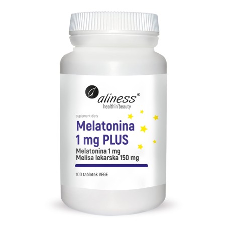 Melatonina 1 mg PLUS x 100 tabletek Vege.  -  Aliness