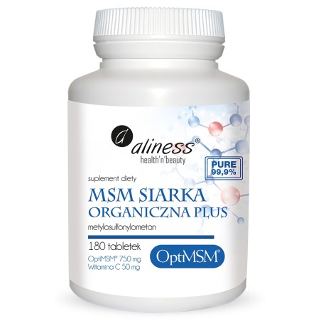 MSM Siarka Organiczna PLUS x 180 tabletek -  Aliness