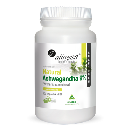 Natural Ashwagandha 580 mg 9% x 100 Vege caps    -  Aliness