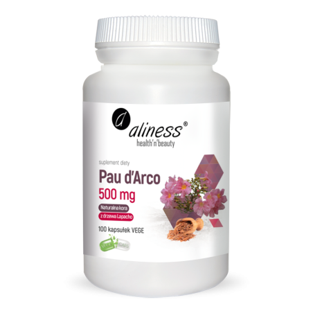 Pau d’Arco (sproszkowana kora Lapacho) 500mg x 100 vege caps   -  Aliness