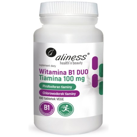 Witamina B1 (Tiamina) DUO 100 mg x 100 Vege tabs    - Aliness