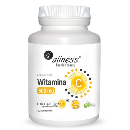 Witamina C 500 mg, micoractive 12h x 100 Vege caps - Aliness