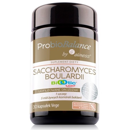 ProbioBALANCE, Drożdzaki Saccharomyces Boualardii 5 mld/250mg x 30 vege caps Aliness