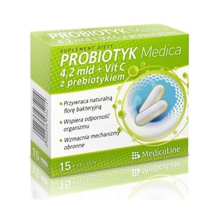 Probiotyk Medica 4,2 mld + VitC z prebiotykiem  Ainess Medica