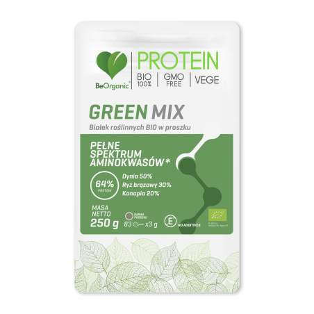 Green MIX białek roślinnych BIO w proszku 250g