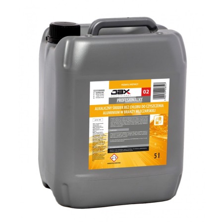 JAX PROFESSIONAL 02 5Ldo 19 L - ALKALICZNY ŚRODEK BEZ CHLORU DO CZYSZCZENIA ALUMINIUM W BRANŻY MLECZARSKIEJ