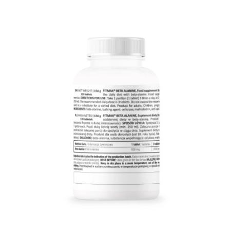 Fitmax Odżywka przedtreningowa FitMax beta-alanina tabletki