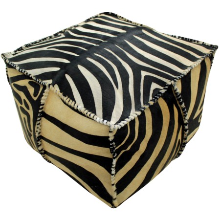 Pufa skórzana Zebra 63x63x43cm