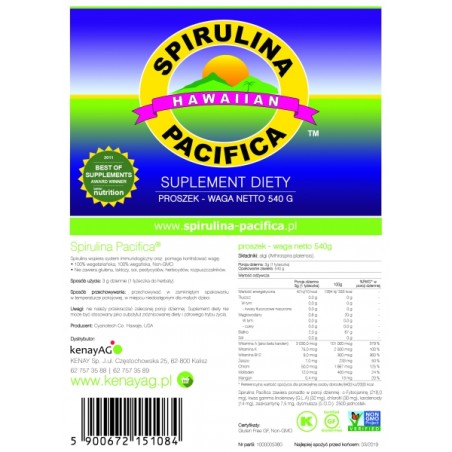 Spirulina Pacifica® hawajska w proszku (270-540 g)