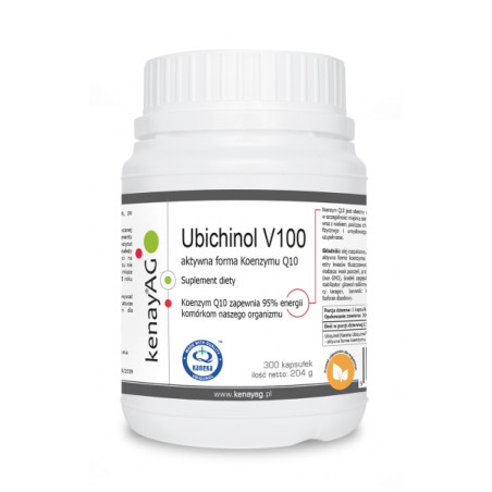 Ubichinol V100 aktywna forma Koenzymu Q10 (300 kapsułek) + 10% kapsułek GRATIS